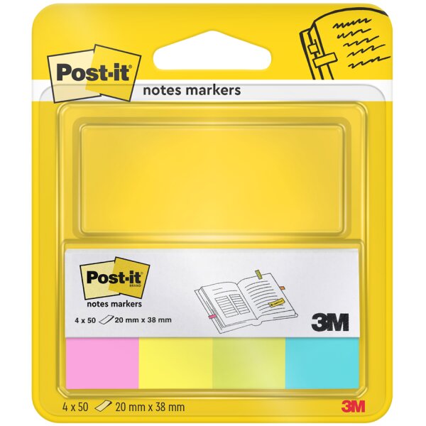 Post-it Pagemarker aus Papier, 20 x 38 mm, Neonfarben