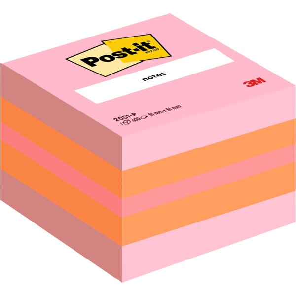 Post-it Haftnotiz-Würfel notes Mini, 51 x 51 mm, mehrfarbig