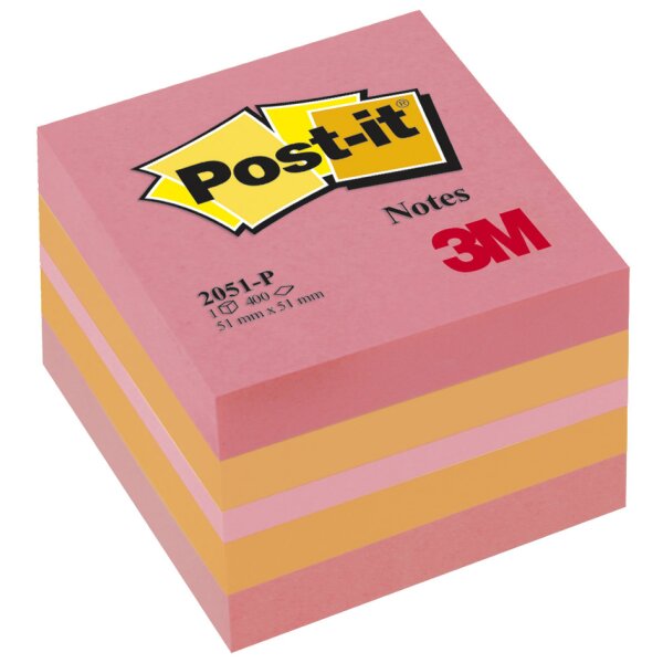 Post-it Haftnotiz-Würfel notes Mini, 51 x 51 mm, mehrfarbig