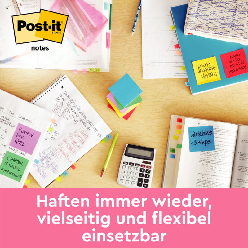 Post-it Haftnotiz-W&uuml;rfel notes, 76 x 76 mm, blau