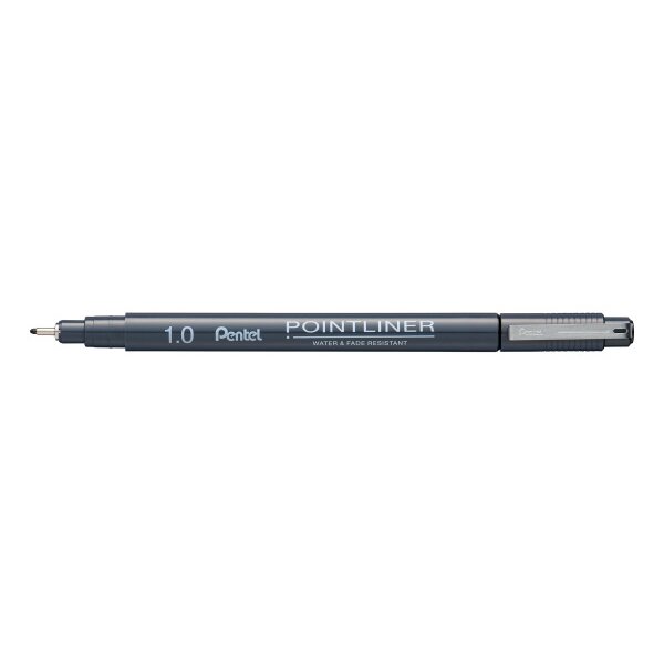 PENTEL Fineliner Pigment 1.0 mm S20P-10A POINTLINER, noir