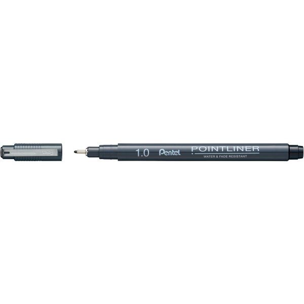PENTEL Fineliner Pigment 1.0 mm S20P-10A POINTLINER, noir
