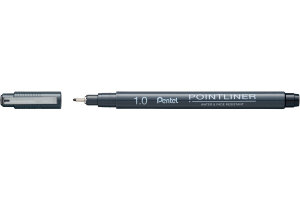 PENTEL Fineliner Pigment 1.0 mm S20P-10A POINTLINER, schwarz