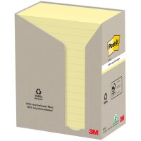 Post-it Haftnotizen Recycling notes, 51 x 38 mm, gelb