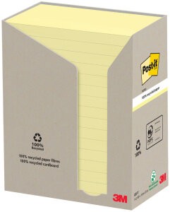 Post-it Haftnotizen Recycling notes, 127 x 76 mm, gelb