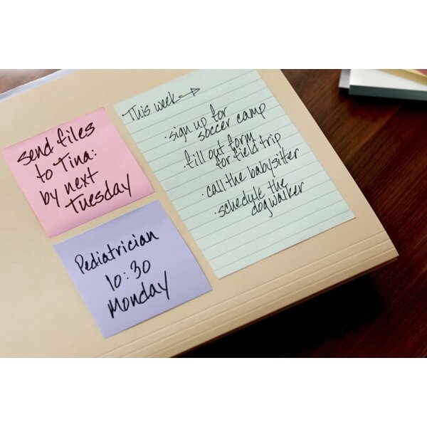Post-it Bloc-note adhésif Recycling notes, 51x38 mm, assorti
