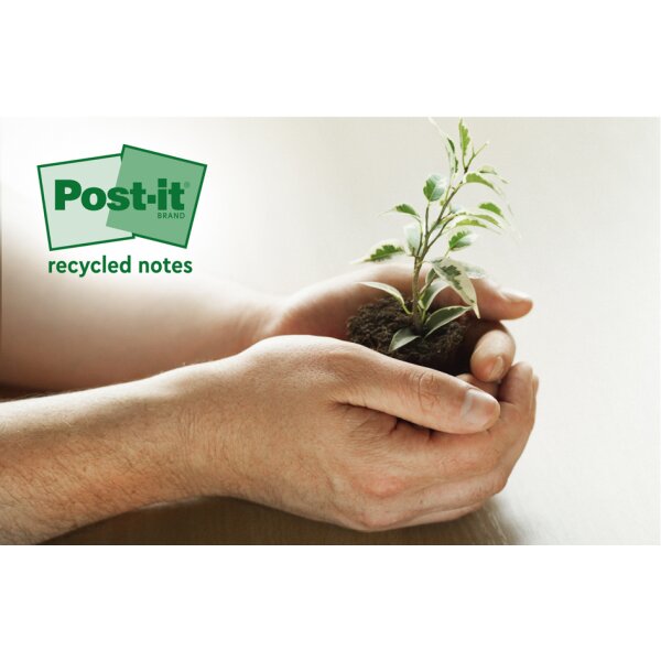 Post-it Bloc-note adhésif Recycling notes, 51x38 mm, assorti