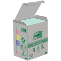 Post-it Bloc-note adhésif Recycling notes, 51x38 mm, assorti