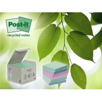 Post-it Bloc-note adhésif Recycling notes, 51x38 mm, assorti