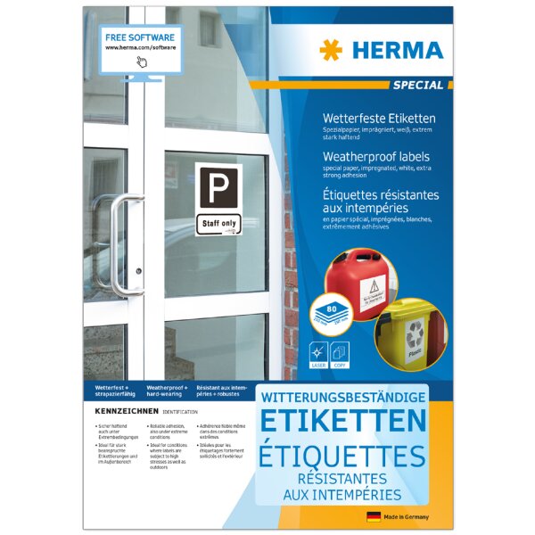 HERMA Witterungsbeständige Etiketten SPECIAL, 210 x 148 mm