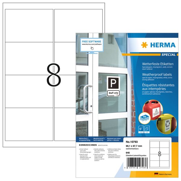 HERMA Witterungsbeständige Etiketten SPECIAL, 210 x 148 mm