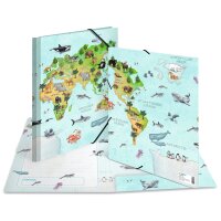 HERMA Chemise à élastiques Mappmonde des...