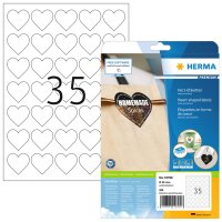 HERMA Herz-Etiketten, Durchmesser: 60 mm, weiss