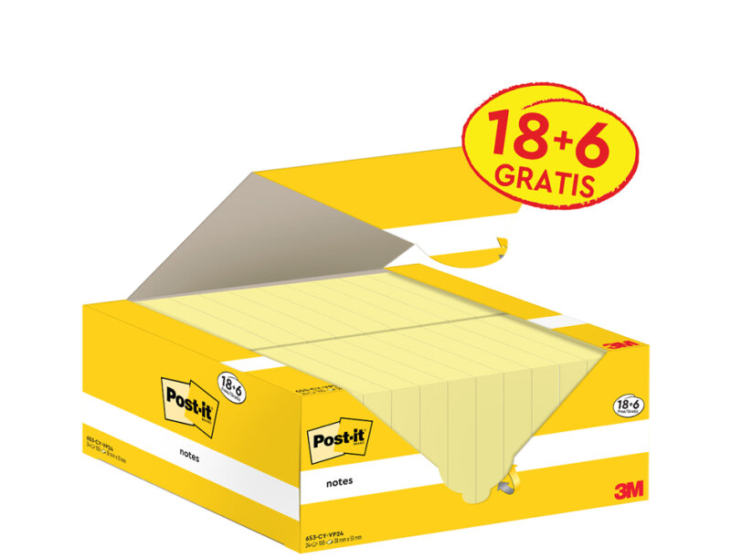 Post-it Bloc-note adh&eacute;sif, 51 x 38 mm, jaune, promotion 8+4
