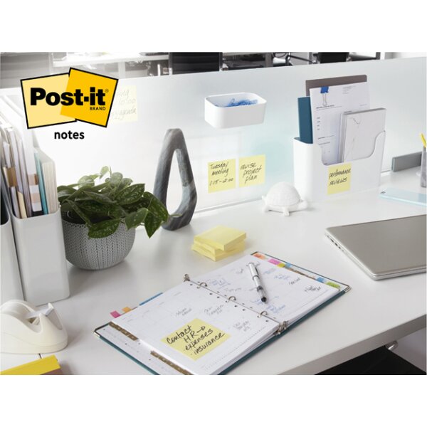 Post-it Haftnotizen notes, 76 x 76 mm, gelb, 12+12 GRATIS