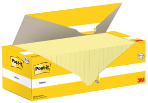 Post-it Haftnotizen notes, 76 x 76 mm, gelb, 12+12 GRATIS