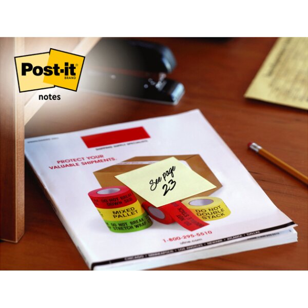 Post-it Bloc-note adhésif, 102 x 76 mm, jaune