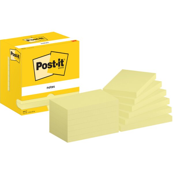 Post-it Bloc-note adhésif, 102 x 76 mm, jaune
