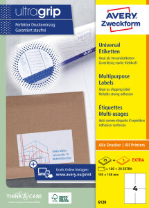 AVERY Zweckform Etiquette universelle, 105 x 148 mm, blanc