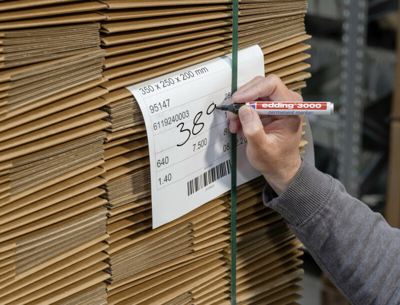 EDDING 3000 Permanentmarker, Rundspitze, Strichbreite 1.5-3 mm, schwarz