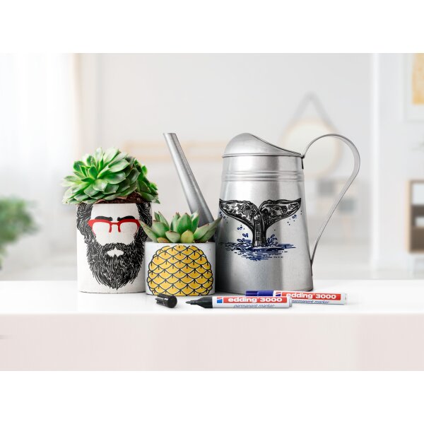 EDDING 3000 Marqueur permanent, pointe ogive, largeur de trait 1,5-3 mm noir