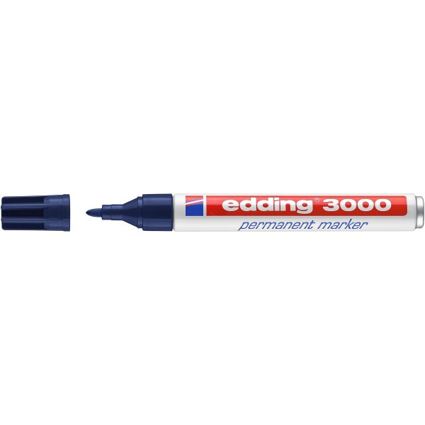 EDDING 3000 Marqueur permanent, pointe ogive, largeur de trait 1,5-3 mm bleu acier