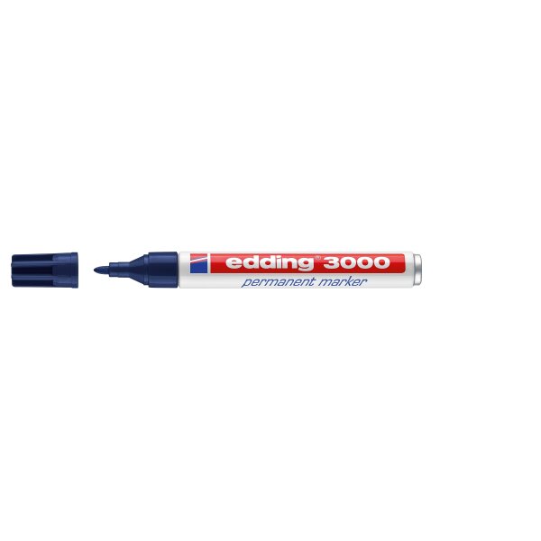 EDDING 3000 Marqueur permanent, pointe ogive, largeur de trait 1,5-3 mm bleu acier