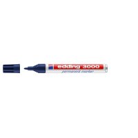 EDDING 3000 Marqueur permanent, pointe ogive, largeur de trait 1,5-3 mm bleu acier