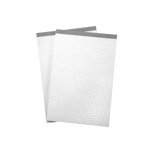 B&Uuml;ROLINE Bloc bureau blanc A5 572002 quadrill&eacute;, 4mm,65g 2x100 flls.