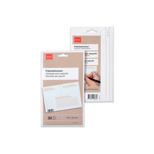 ELCO Paketadressen A6 75010.00 weiss, blickdicht 30 Stück