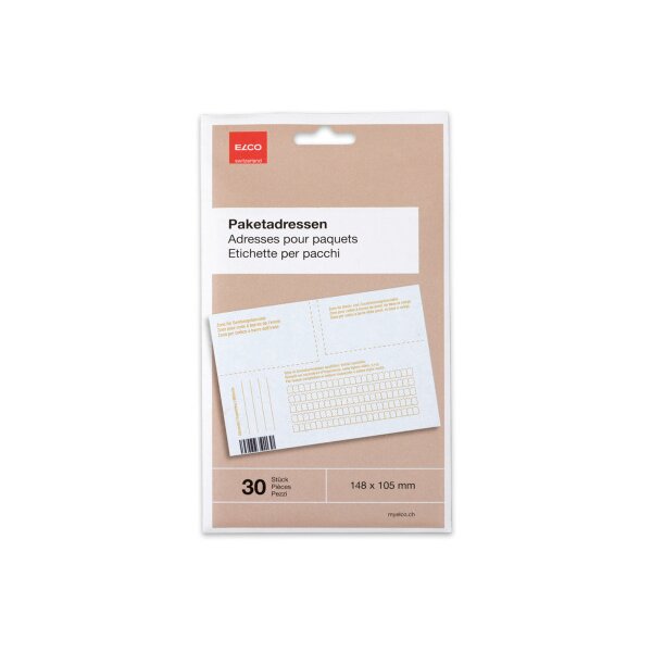 ELCO Paketadressen A6 75010.00 weiss, blickdicht 30 Stück