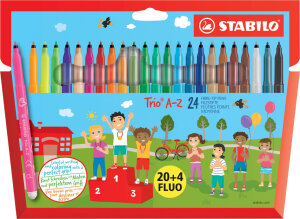 STABILO Feutre Trio A-Z, étui carton de 24, PACK...