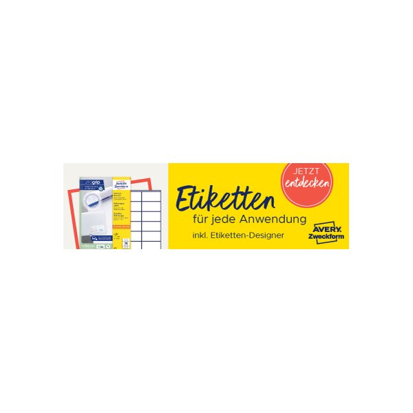 AVERY Zweckform Universal-Etiketten, 45,7 x 21,2 mm, weiss