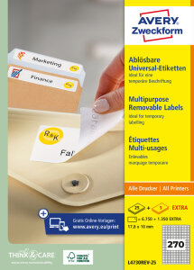 AVERY Zweckform Etiquette universelle, 63,5 x 38,1 mm, blanc
