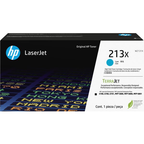 HP Toner-Modul 213X cyan W2131X CLJ Ent. 5700/MFP5800 6000 S.