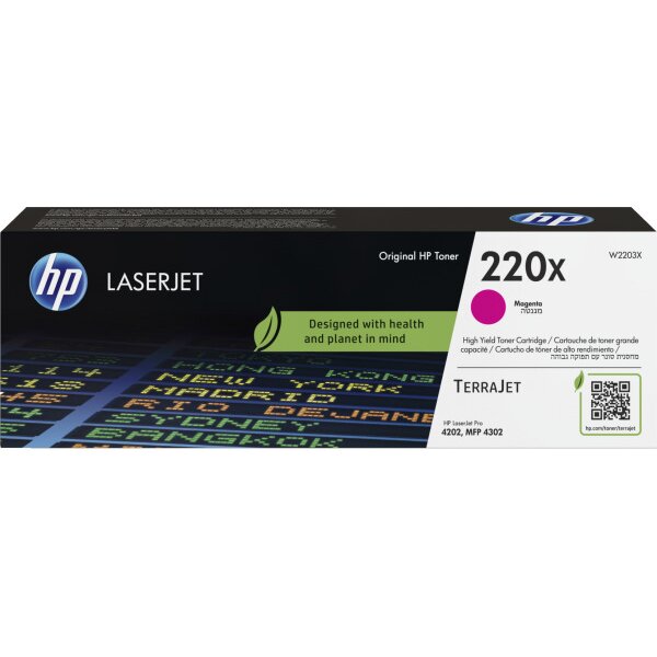 HP Toner-Modul 220X magenta W2203X CLJ Pro 4202/MFP 4302 5500 S.