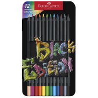 FABER-CASTELL Dreikant-Buntstifte Black Edition, 100er Etui