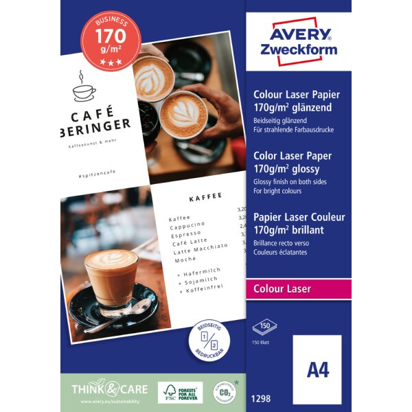 AVERY Zweckform Laser Papier BUSINESS, DIN A4, 170 g qm