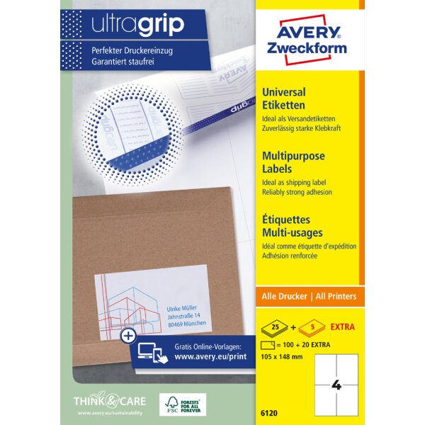 AVERY Zweckform Etiquette universelle, 64 x 45 mm, blanc