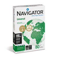 NAVIGATOR Universal Premiumpapier hochweiss A4 80g - 1 Packung (500 Blatt)