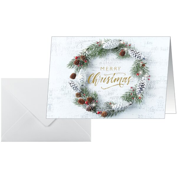 sigel Carte de Noël Christmas wreath, A6 paysage