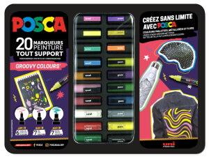 POSCA Marqueur à pigment GROOVY COLOURS, mallette...