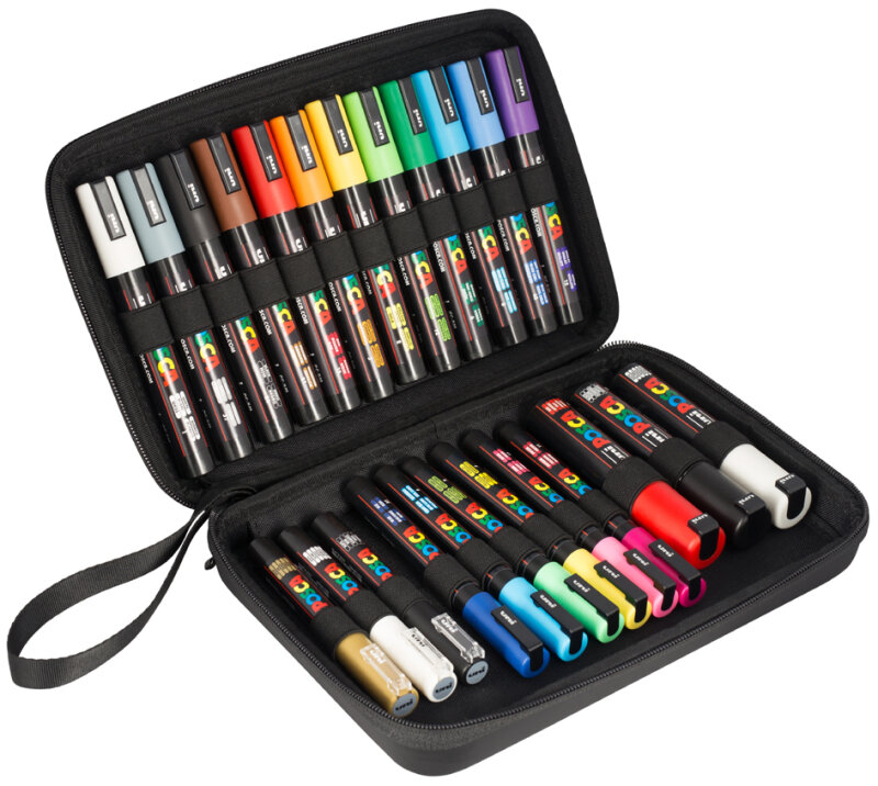 POSCA Marqueur &agrave; pigment, mallette de 24 pi&egrave;ces