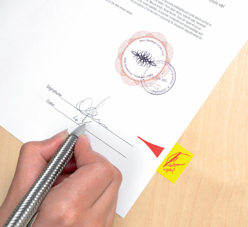 Post-it Haftmarker Index Symbol "Unterschrift", gelb