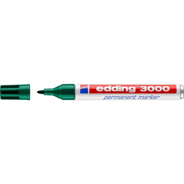 EDDING Permanent Marker 3000 1.5-3mm 3000-4 gr&uuml;n, wasserfest
