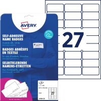 AVERY Zweckform Namensetiketten, 63,5 x 29,6 mm, weiss
