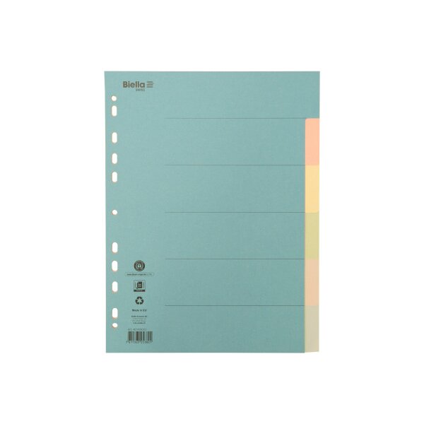 BIELLA Kartonregister A4 46140600U bunt 6-teilig