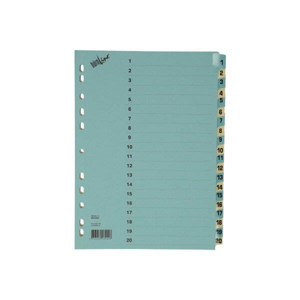 BÜROLINE Répertoire carton A4 40552 bleu/beige 1-20