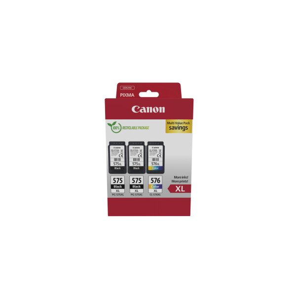 CANON Multipack Tinte XL BKCMY PGCL575/6 Pixma TR4750i 2xBKXL &amp; 1xCMYXL