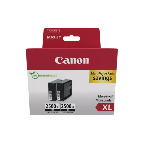 CANON Twin Pack Tinte XL schwarz PGI-2500BKT MAXIFY iB4050 2x70.9ml
